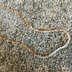 Light brown/orangy necklace beading gold chain long length